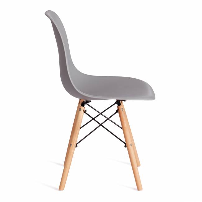 Стул CINDY (EAMES) (mod. 1801) дерево бук/металл/сиденье пластик, 45x51x82 см, Light grey (светло-серый) (Комплект из 4 шт.) светло-серый дерево бук/металл/сиденье пластик