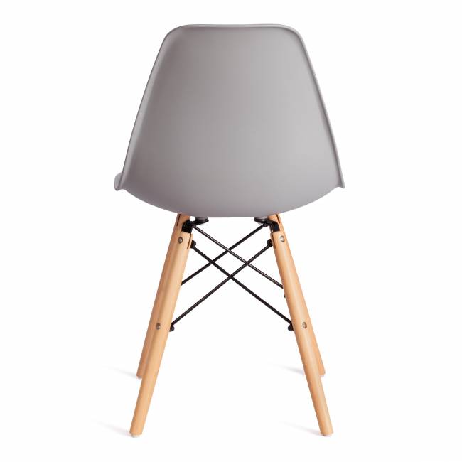 Стул CINDY (EAMES) (mod. 1801) дерево бук/металл/сиденье пластик, 45x51x82 см, Light grey (светло-серый) (Комплект из 4 шт.) светло-серый дерево бук/металл/сиденье пластик