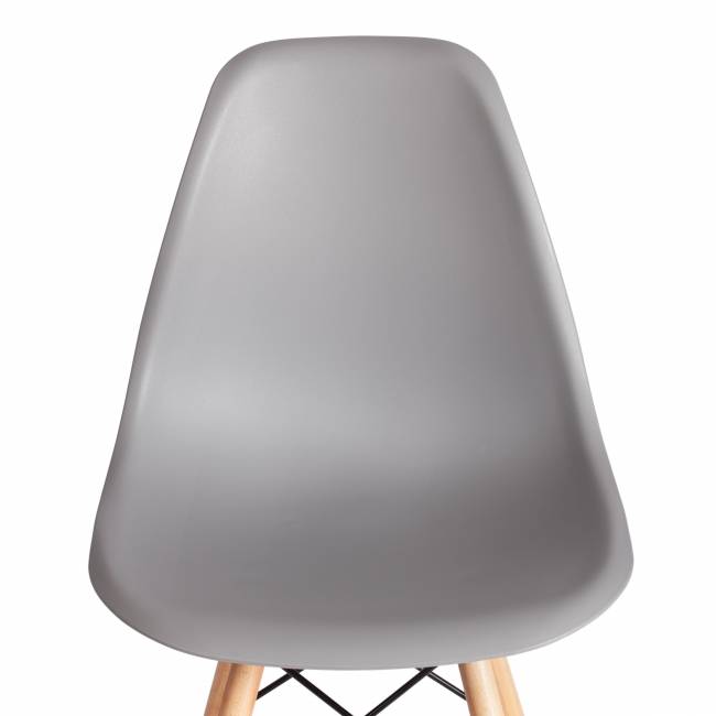 Стул CINDY (EAMES) (mod. 1801) дерево бук/металл/сиденье пластик, 45x51x82 см, Light grey (светло-серый) (Комплект из 4 шт.) светло-серый дерево бук/металл/сиденье пластик