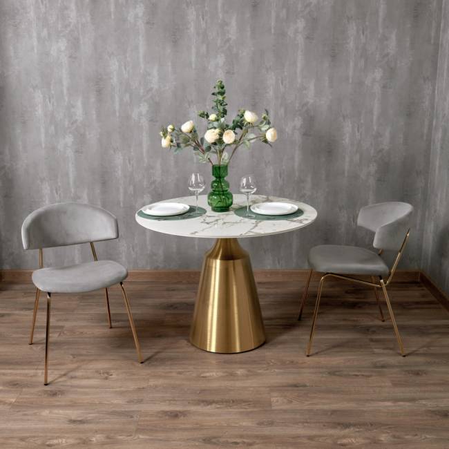 Стул Elle серый с золотыми ножками Стул Elle серый с золотыми ножками