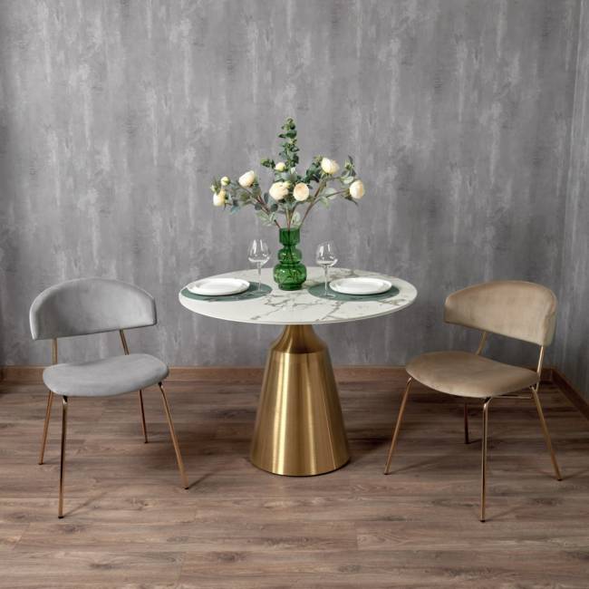 Стул Elle серый с золотыми ножками Стул Elle серый с золотыми ножками