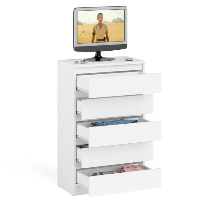 Узкий комод пять ящиков Мори МК700.5 цвет белый Узкий комод пять ящиков Мори МК700.5 цвет белый