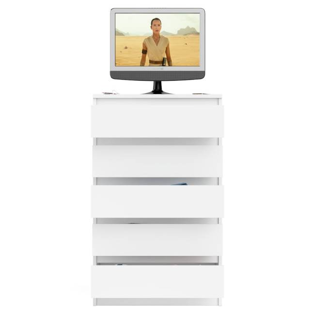 Узкий комод пять ящиков Мори МК700.5 цвет белый Узкий комод пять ящиков Мори МК700.5 цвет белый