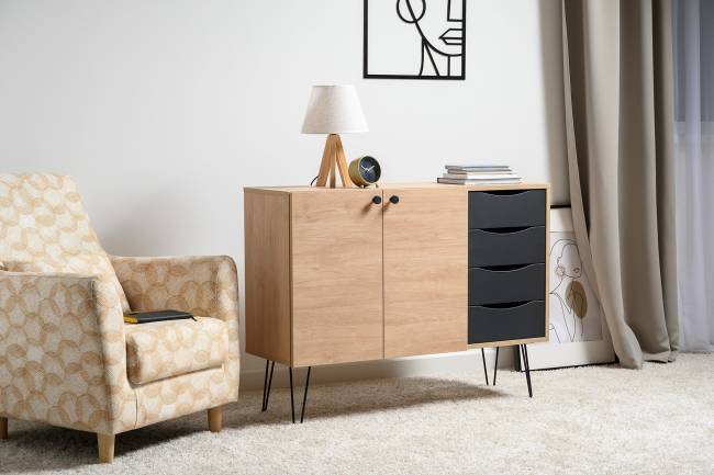 Комод-тумба Брюс 16.233 цвет чёрный/Battle rock Santiago Комод-тумба Брюс 16.233 цвет чёрный/Battle rock Santiago