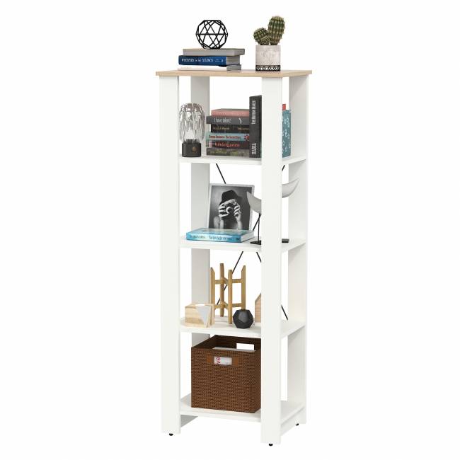 Стеллаж открытый Джастин 13.354 цвет белый шагрень/дуб белый эксклюзив