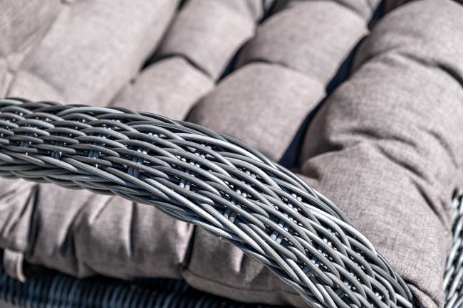 "Толедо" кресло плетеное с подушками, цвет графит