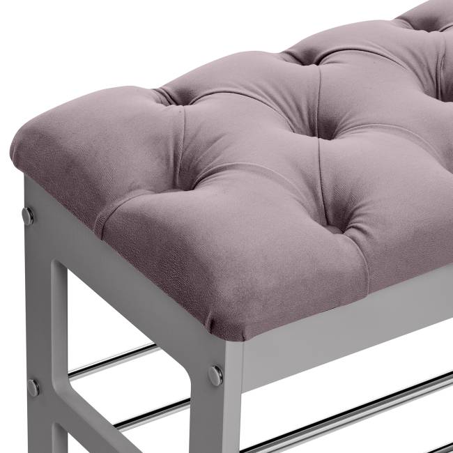 Банкетка Leset "Грейс" Серый ясень V19 коричнево-красный, каретная стяжка